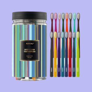 KUNDAL Deep Clean Elasticity Antibacterial Double Fine Hair Toothbrush - Hard Type - Figura 1